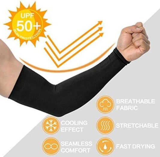 Black Stretchable Sun Protection Sleeves