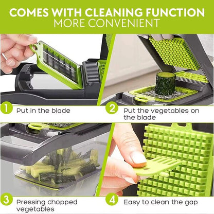 Multifunctional 15 in 1 Vegetable Slicer Cutter Shredders Slicer With Basket