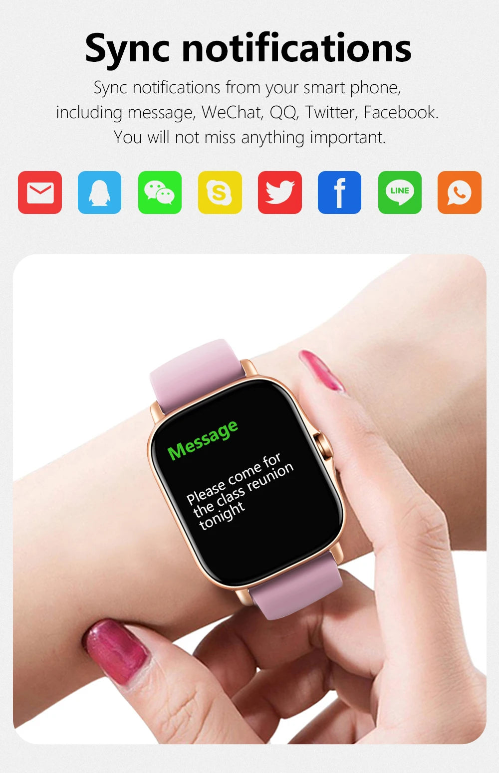 Smart watch with full touch screen
