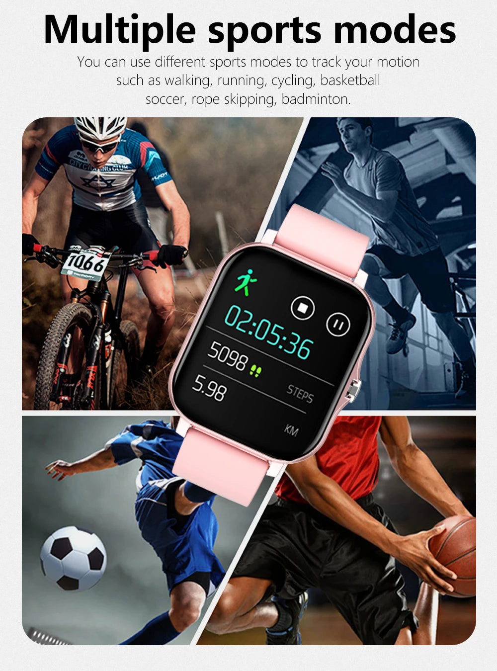 Smart watch with full touch screen