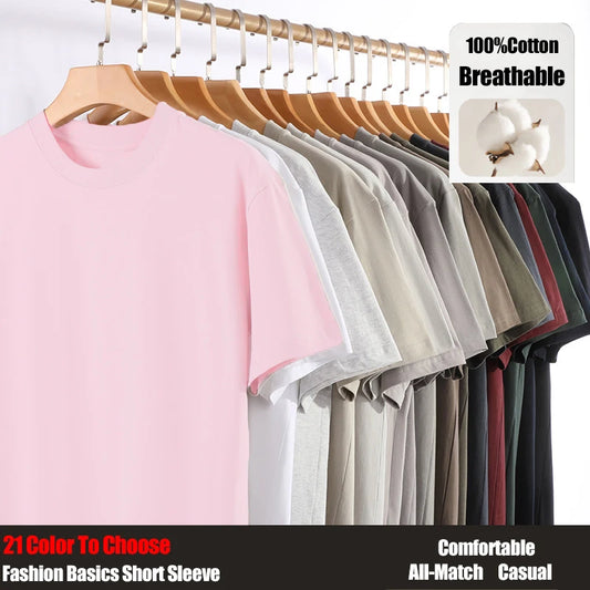 Summer 21 Color TShirts Male Cotton